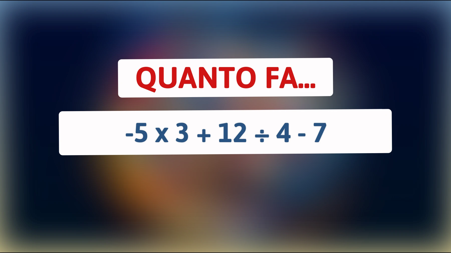 "Riesci a risolvere l'enigma matematico che sfida anche le menti più brillanti?""
