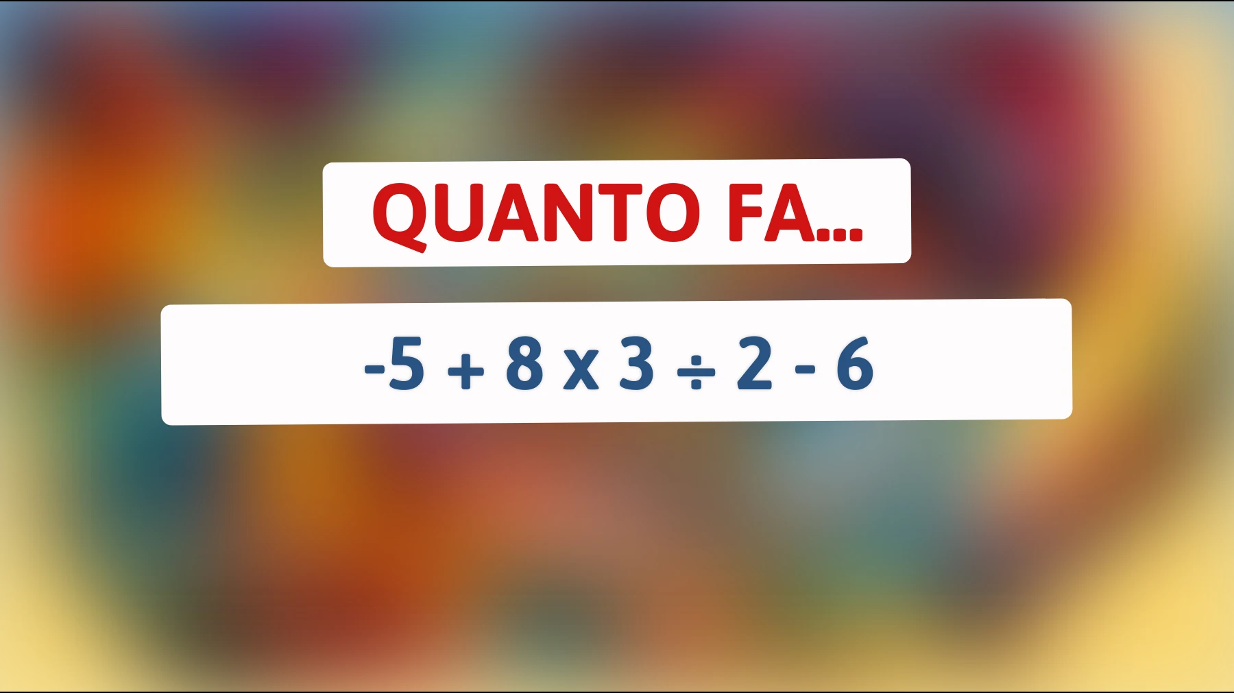 "Sai risolvere questo enigma matematico che solo il 1% delle persone riesce a capire?""