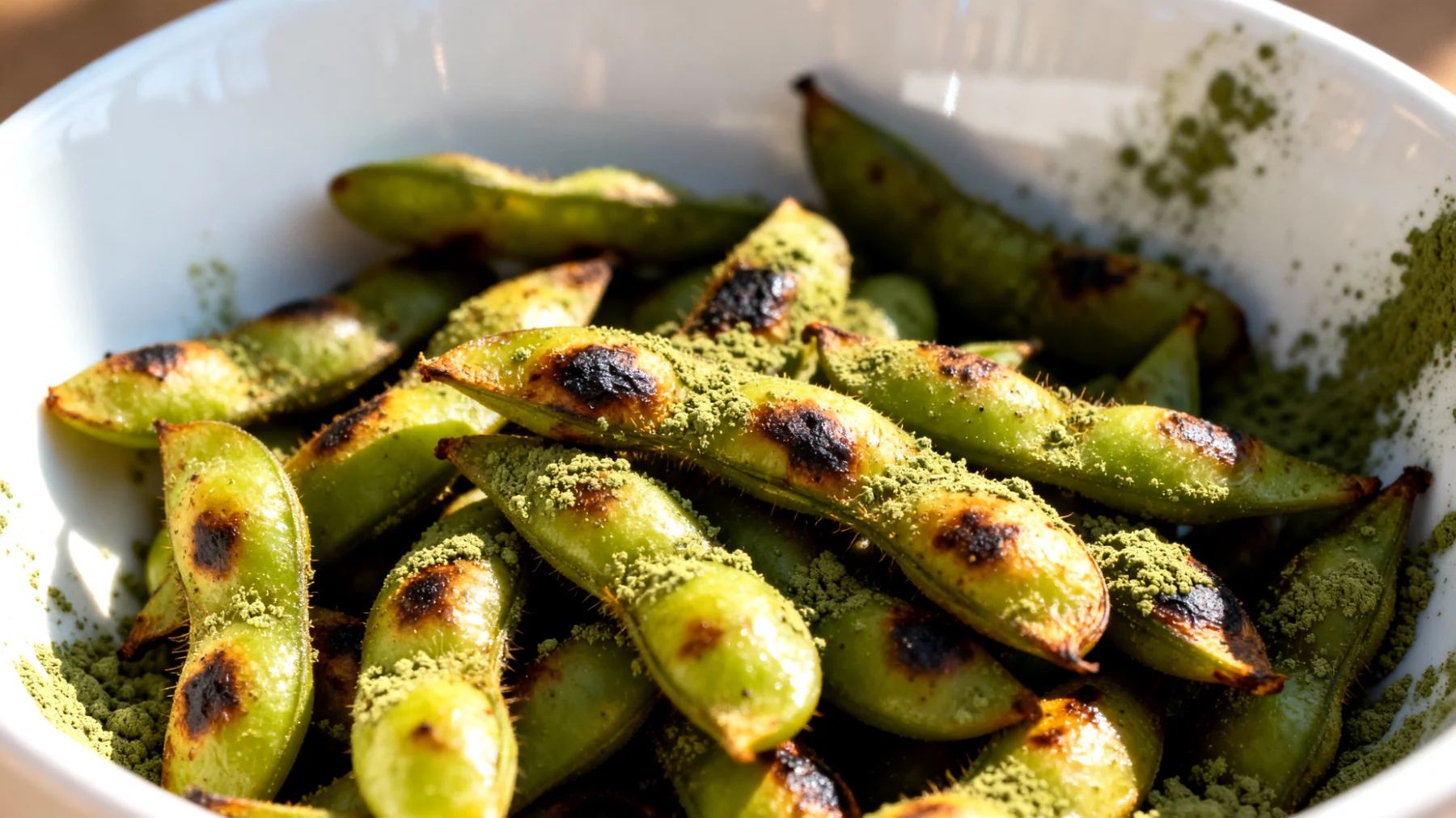 Edamame tostati con spirulina"