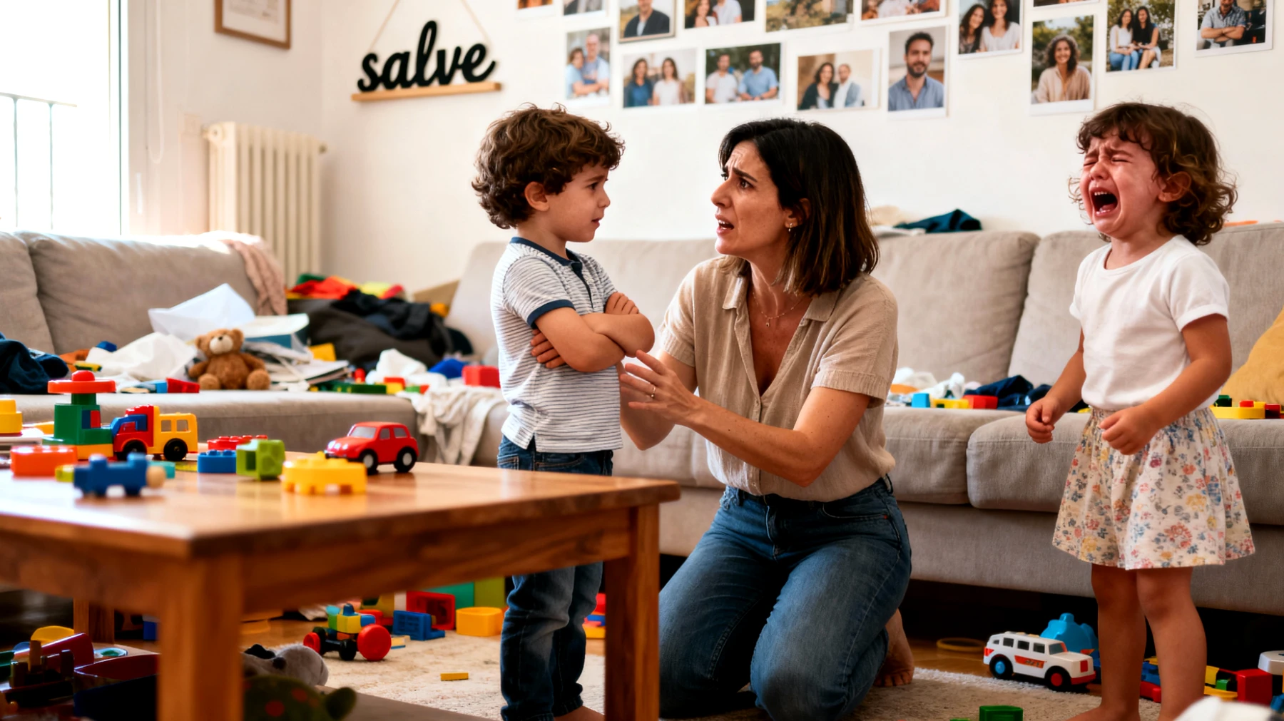 Una mamma si trova a gestire comportamenti impulsivi, ribelli e oppositivi dei suoi bambini in età prescolare o scolare, che non rispettano le regole, rispondono male, fanno capricci violenti e mostrano atteggiamenti di sfida continua nelle situazioni quotidiane come il momento dei pasti, l'ora di andare a dormire o quando vengono dati semplici comandi."