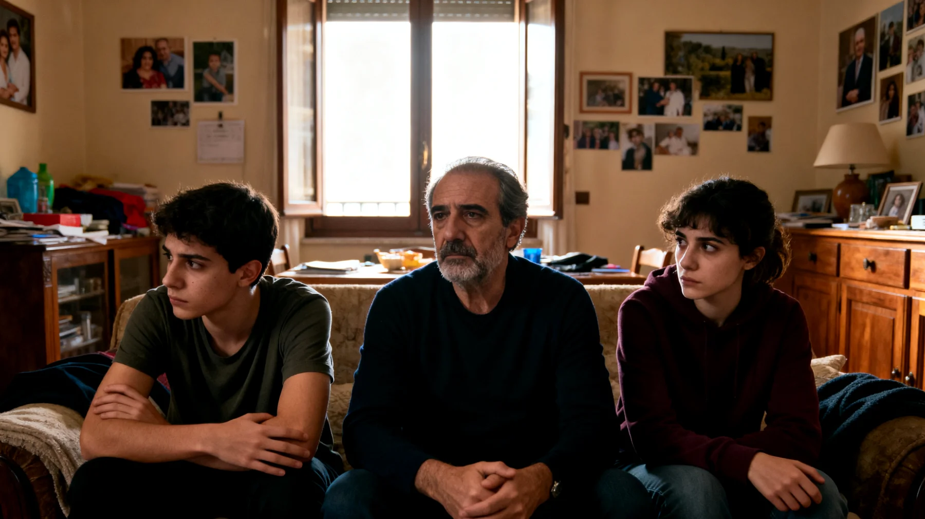 Un papà si trova a gestire tensioni e gelosia tra i suoi figli giovani adulti, che competono per la sua attenzione, approvazione o supporto economico/emotivo, creando dinamiche di rivalità che danneggiano sia il rapporto padre-figli che quello tra fratelli."