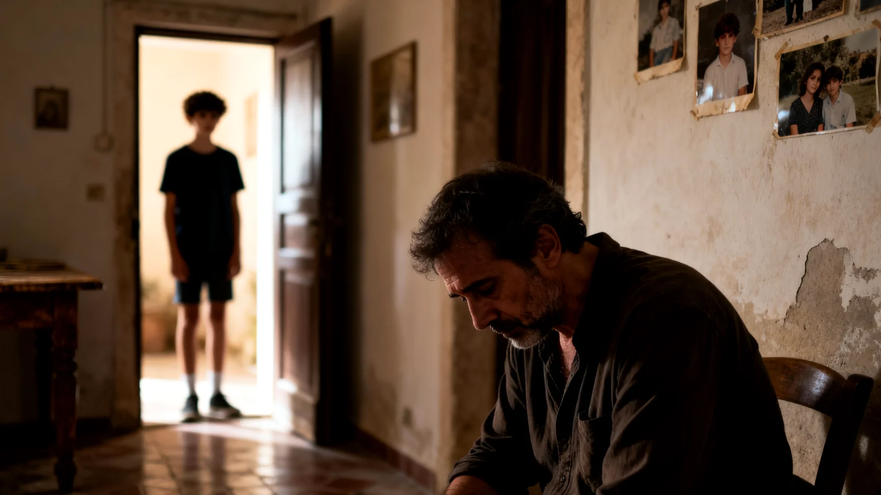 Un papà che prova sensi di colpa per non essere abbastanza presente o per le scelte educative fatte con i suoi figli adolescenti"