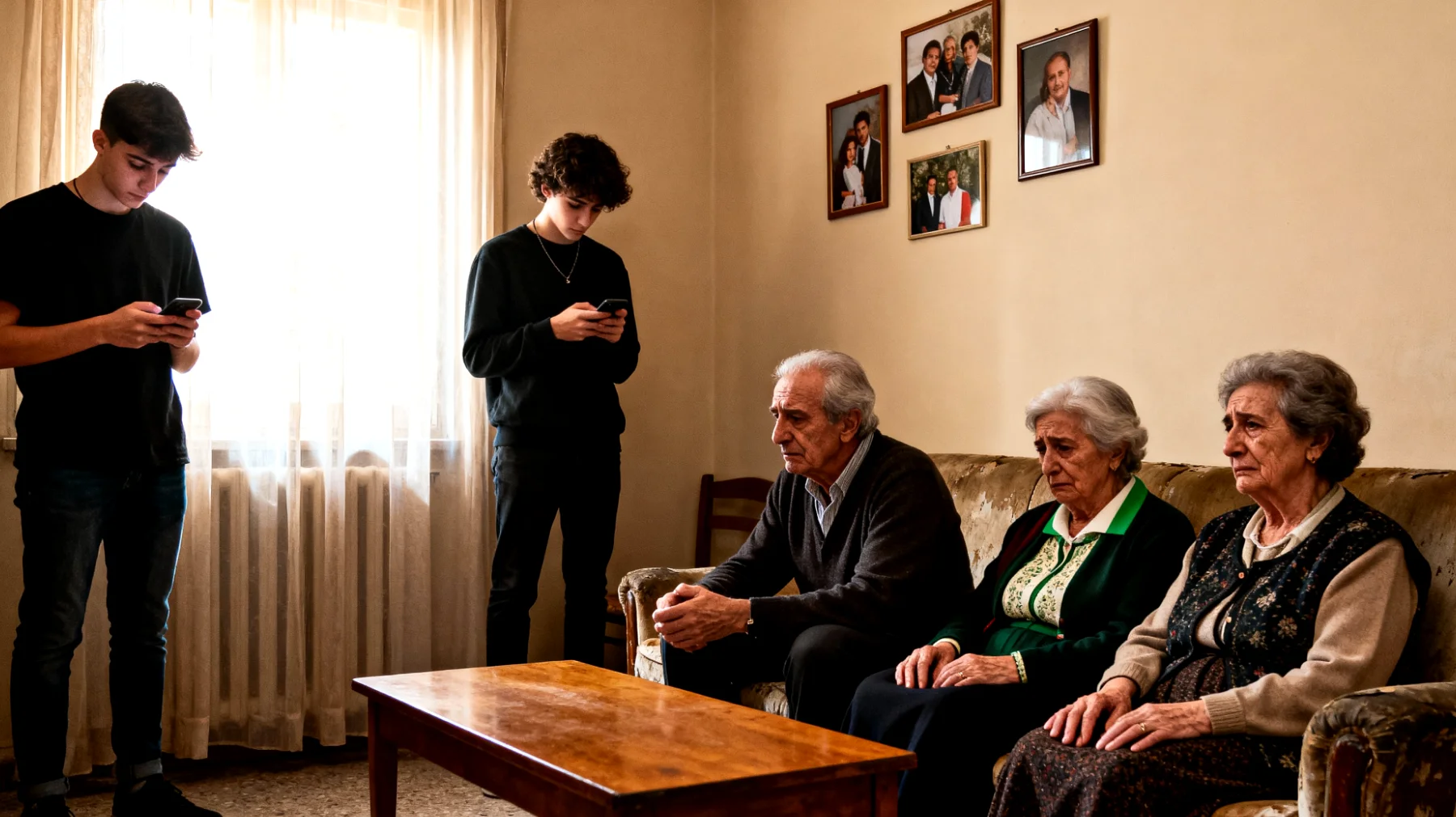 I nonni faticano a instaurare un dialogo emotivo profondo con i nipoti giovani adulti, che appaiono distanti e poco inclini a condividere sentimenti, progetti di vita e difficoltà personali, creando un senso di distacco e incomprensione reciproca."